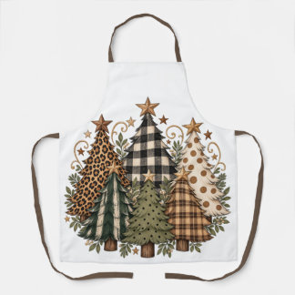 Delantal Árboles de Navidad de Cuadros y Estampados de Anim