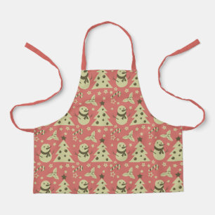Delantal Árboles de Navidad retro estrella de berry caramel