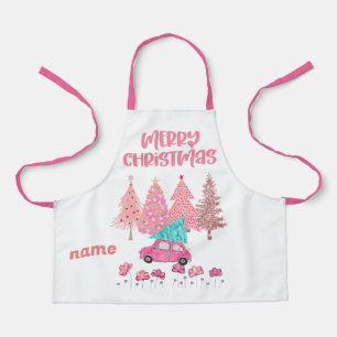 Delantal Árboles de Navidad rosados Apron