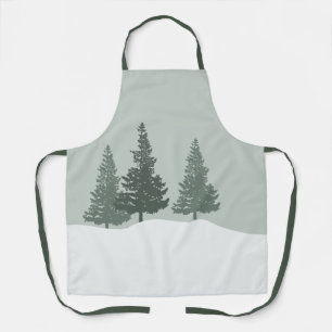 Delantal Árboles forestales de Winter Wonderland