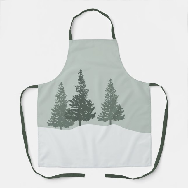 Delantal Árboles forestales de Winter Wonderland (Anverso)