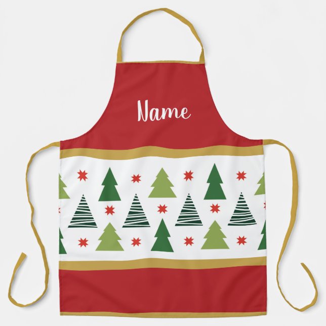 Delantal Árboles navideños personalizados (Anverso)