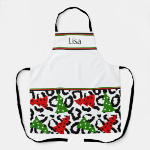 Delantal Árboles navideños personalizados e impresión anima