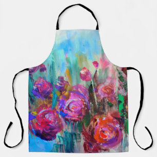 Delantal Arbusto de flores de peones, pinturas modernas, ac