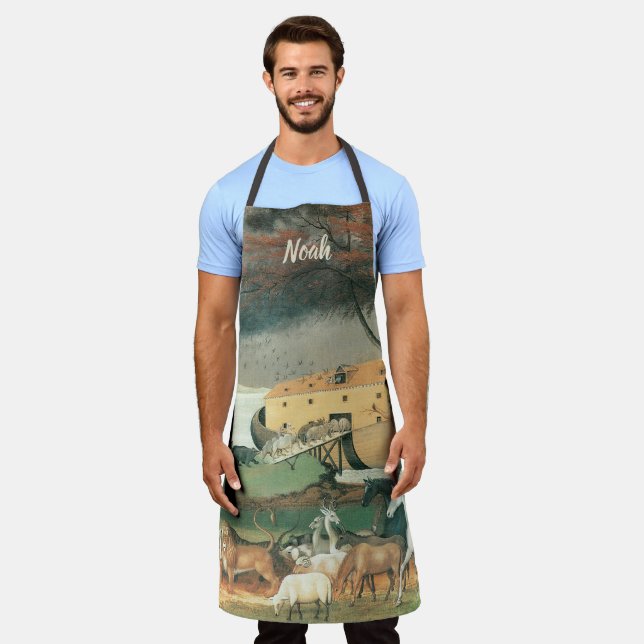 Delantal Arca de Noé de Edward Hicks, arte folclórico vinta (Gastado)