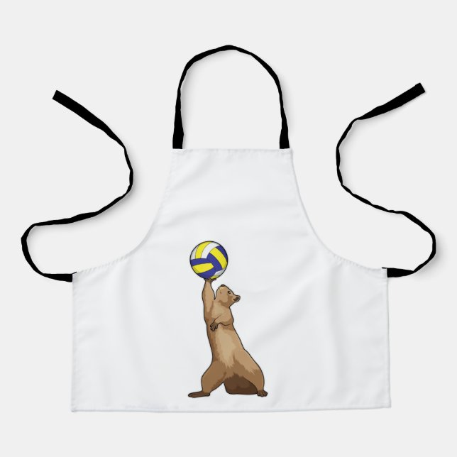 Delantal Ardilla con voleibol (Anverso)