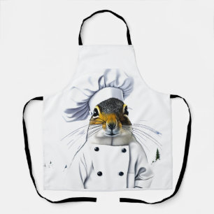 Delantal ardilla en el Gorra de un chef