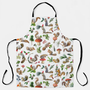Delantal Ardillas Apron rojo y verde