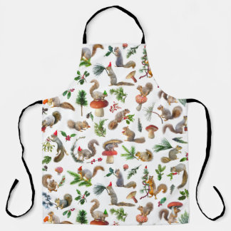 Delantal Ardillas Apron rojo y verde