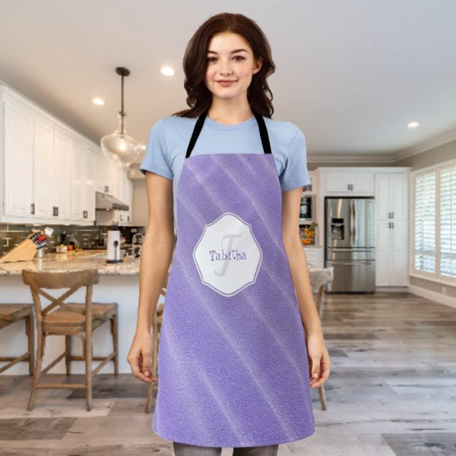 Delantal Arena morada riega Apron personalizado (Purple Sand Ripples Personalized Apron)