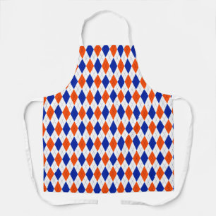 Delantal Argel Preppy Tradicional en Naranja y Azul