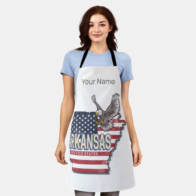 Delantal Arkansas Estados Unidos Retro Map Vintage Estados  (Gastado)