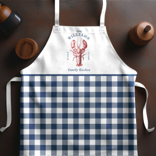 Delantal Armada Costera de Langosta Gingham Apron
