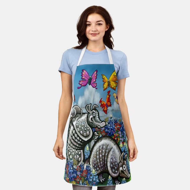 Delantal Armadillos Bluebonnets (Gastado)