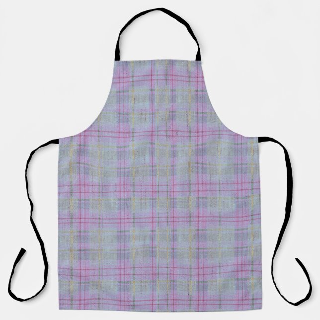 Delantal Armonía de Cuadros Lavanda  (Anverso)