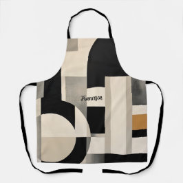 Delantal Armonía en sombras: Composición abstracta de B y w