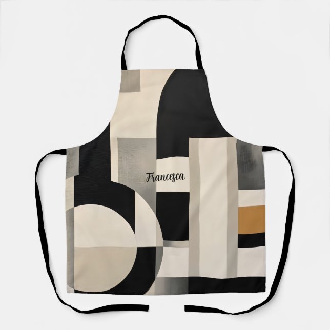 Delantal Armonía en sombras: Composición abstracta de B y w (Anverso)