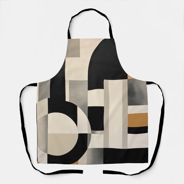 Delantal Armonía en sombras: Composición abstracta de B y w (Anverso)