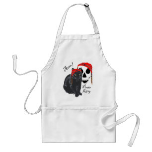 Delantal Arrrr!  Black Cat Pirate Kitty
