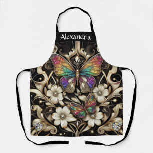 Delantal Art Déco Art Nouveau Mariposa Arcoíris