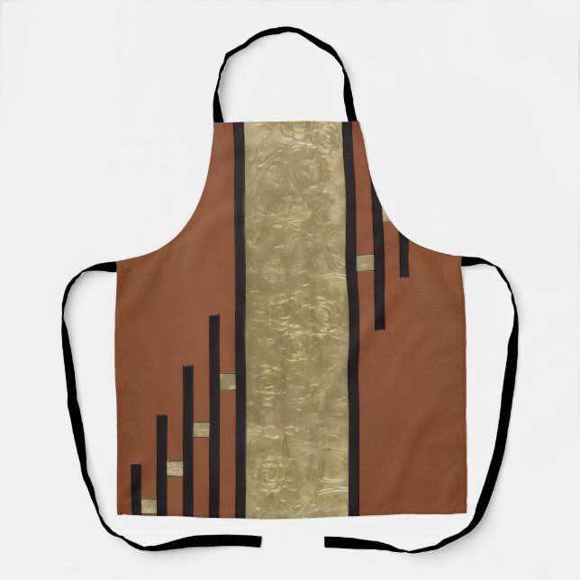 Delantal Art Deco en oro y beige (Anverso)