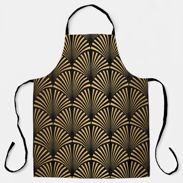 Delantal Art Deco: Escala de oro negro. (Anverso)