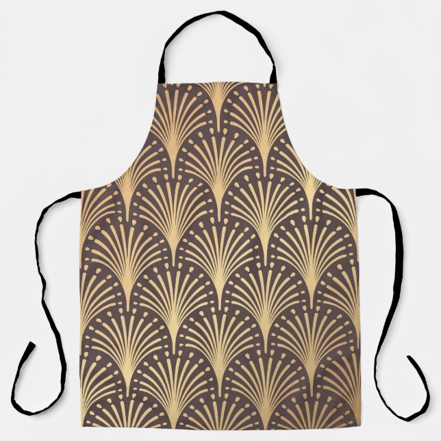 Delantal Art Deco Gold: Lujo geométrico minimalista (Anverso)