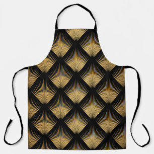 Delantal Art Deco, patrón oro negro.
