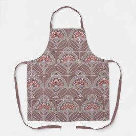 Delantal Art Deco Tile Floral (rosa musgo)