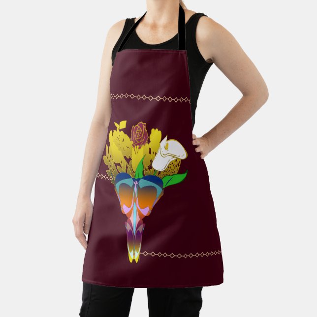 Delantal Art Deco Vase with Golden Flowers (in situ)