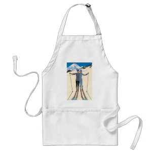Delantal Art Deco vintage, amantes de la nieve por George B