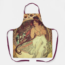 Delantal Art Nouveau Alphonse Mucha elegante mujer cosecha