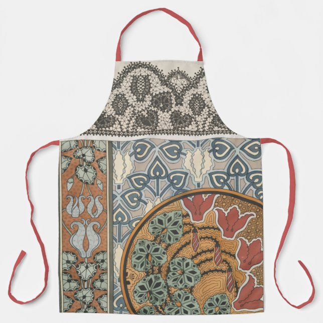 Delantal Art nouveau Cyclamen floral Eugene Grasset elegant (Anverso)