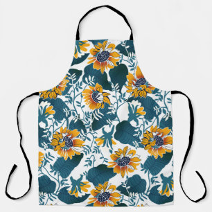 Delantal Art Nouveau, estampado floral.