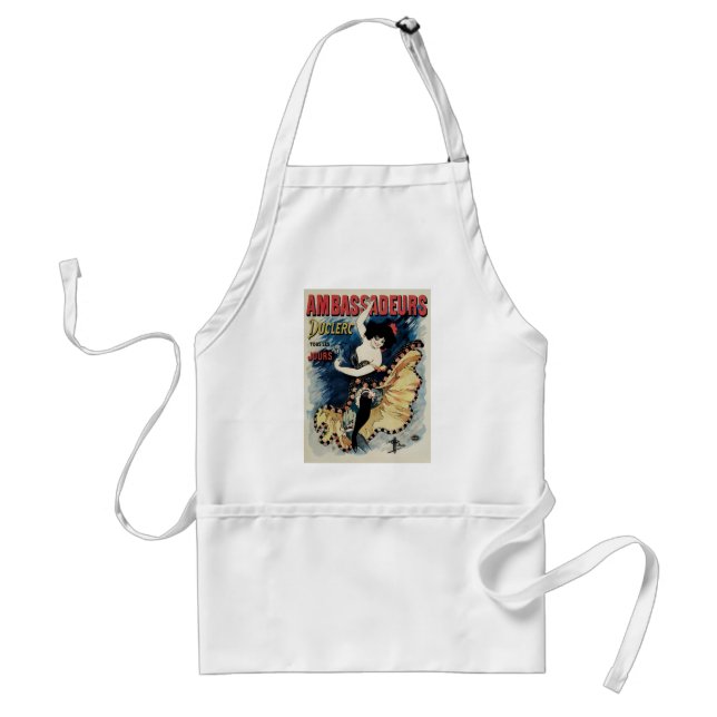 Delantal Art Nouveau vintage, bailarina española de flamenc (Frente)