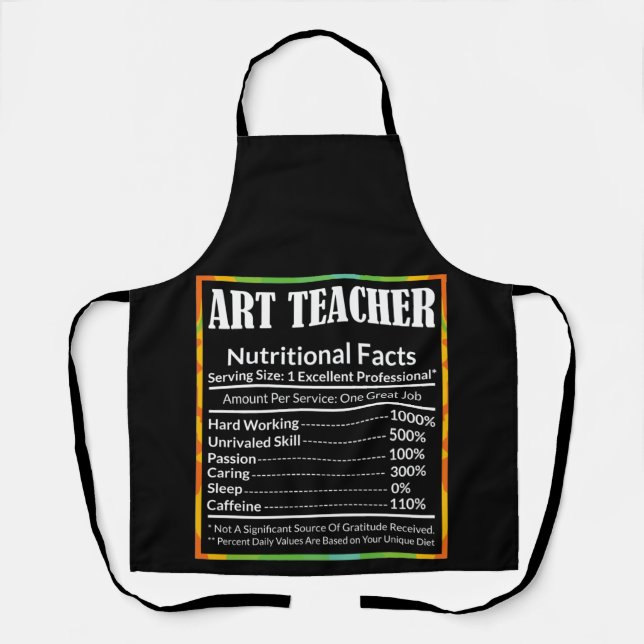 Delantal Art Teacher Facts Funny Artist Artistic Lover Grap (Anverso)