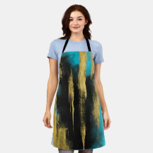 Arte abstracto artístico en turquesa, dorado y neg