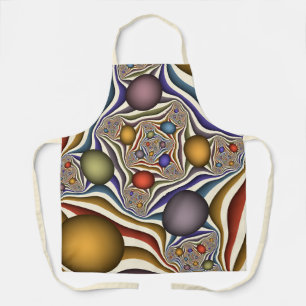 Delantal Arte abstracto fractal moderno colorido volador