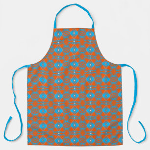 Delantal Arte abstracto geométrico ombre naranja gris azul
