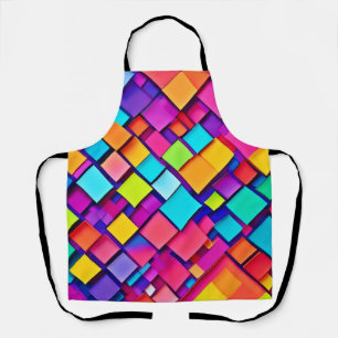 Delantal Arte abstracto geométrico vibrante