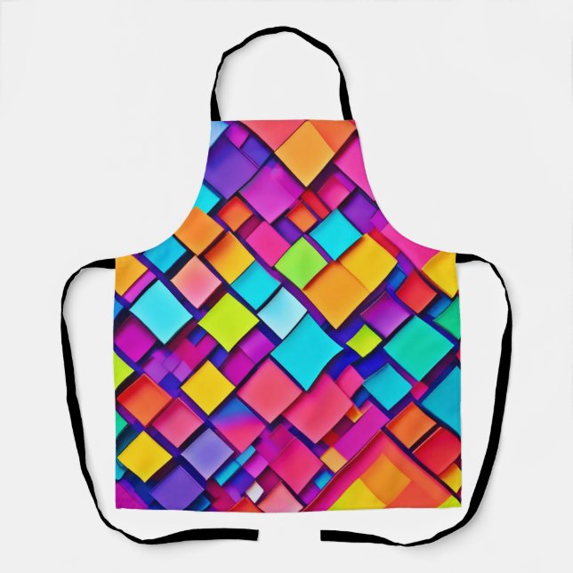 Delantal Arte abstracto geométrico vibrante (Anverso)
