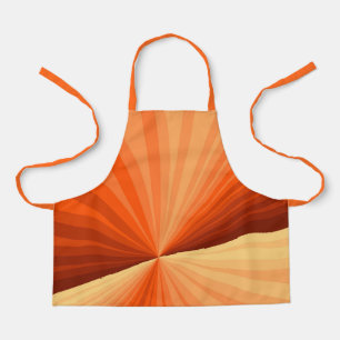 Delantal Arte abstracto moderno naranja rojo vainilla gráfi