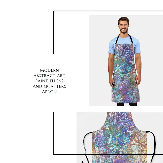 Delantal Arte abstracto moderno salpicaduras y gotas de pin (Modern Abstract Art paint flicks and splatters Apron)