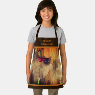 Delantal Arte animal de gato siamés personalizado