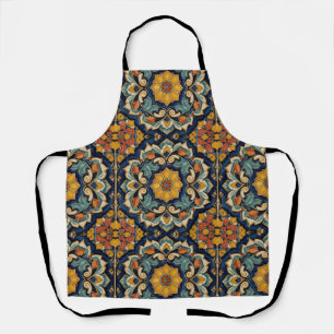 Delantal Arte Antiguo Deco Majólica Floral Nouveau Artesano