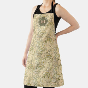Delantal Arte Antiguo Floral Mucha Patrón de Peonías Nouvea