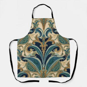 Delantal Arte Antiguo Nouveau Deco Majolica Floral Artesano