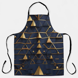 Delantal Arte azul oscuro y pirámide de oro