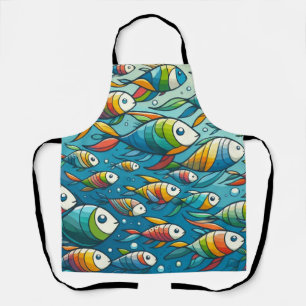 Delantal Arte colorido de peces submarinos