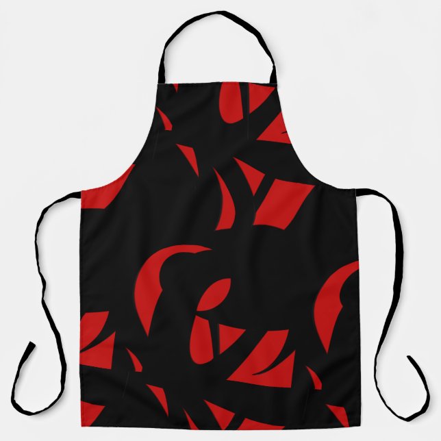 Delantal Arte contemporáneo rojo / negro (Anverso)